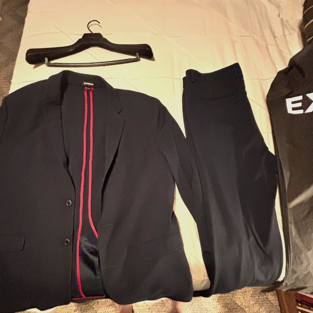 Mens Express Performance Extra Slim Navy Blue Suit